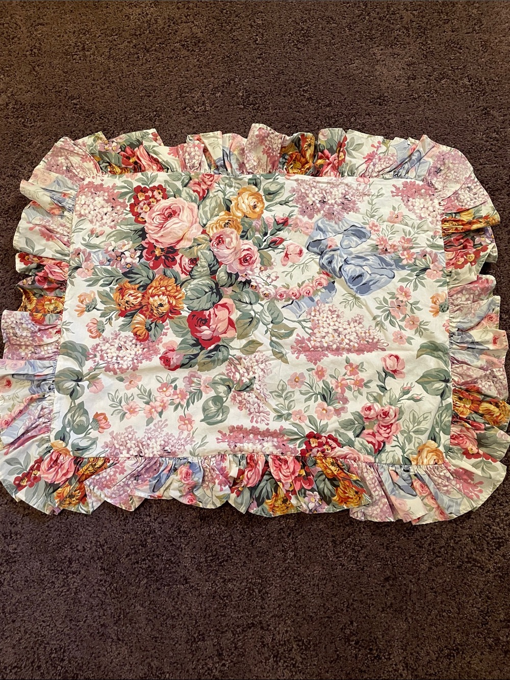 Ralph Lauren Allison Standard Pillow Sham Vibrant English Garden Floral Bouquet